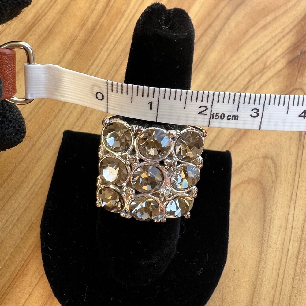 Silver & Smokey Quartz Ring SZ 7 - Picture 10 of 11